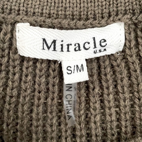 MIRACLE | Women’s Olive Green Chunky Knit MIRACLE Sweater Size Small - Picture 3 of 6